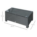 Black Rattan Patio Sofa Chair and Table Set