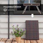 Foldable Rattan Coffee Table with Steel Frame