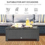 Black Rattan Patio Sofa Chair and Table Set