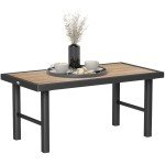 Brown Wood Effect Garden Coffee Table by Outsunny