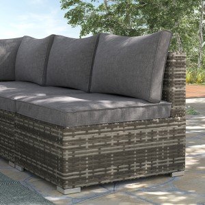 Stylish Rattan Corner Sofa Set with Coffee Table