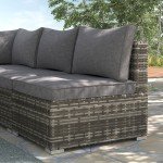 Stylish Rattan Corner Sofa Set with Coffee Table