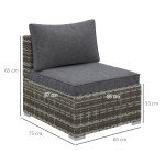 Stylish Rattan Corner Sofa Set with Coffee Table