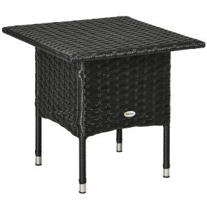 Black PE Rattan Outdoor Coffee Table