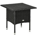 Black PE Rattan Outdoor Coffee Table