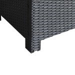 Black Rattan Patio Sofa Chair and Table Set
