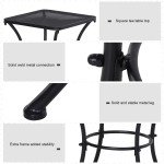 Outsunny Black 45cm Square Patio Bistro Table
