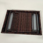 Foldable Rattan Coffee Table with Steel Frame