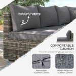 Stylish Rattan Corner Sofa Set with Coffee Table