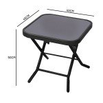 Black Folding Bistro Coffee Table for Patio or Garden