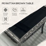 Grey PE Rattan Two-Tier Coffee Table
