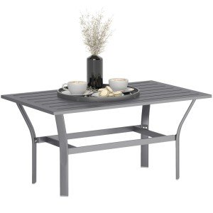 Outsunny Dark Grey Metal Garden Coffee Table