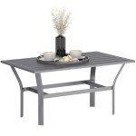 Outsunny Dark Grey Metal Garden Coffee Table