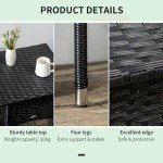 Black PE Rattan Outdoor Coffee Table