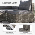 Stylish Rattan Corner Sofa Set with Coffee Table