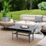 Outsunny Dark Grey Metal Garden Coffee Table