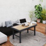 Brown Wood Effect Garden Coffee Table by Outsunny