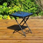 Black Folding Bistro Coffee Table for Patio or Garden