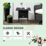 Black PE Rattan Outdoor Coffee Table