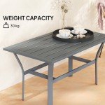 Outsunny Dark Grey Metal Garden Coffee Table