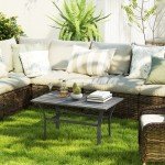 Outsunny Dark Grey Metal Garden Coffee Table