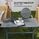 Outsunny Dark Grey Metal Garden Coffee Table