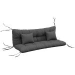Outsunny Charcoal Grey Outdoor Back & Seat Cushion