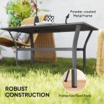 Outsunny Dark Grey Metal Garden Coffee Table