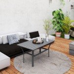 Outsunny Dark Grey Metal Garden Coffee Table
