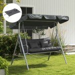 Outsunny Charcoal Grey Outdoor Back & Seat Cushion