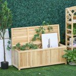 Wooden Garden Bench with Storage Box - 115L