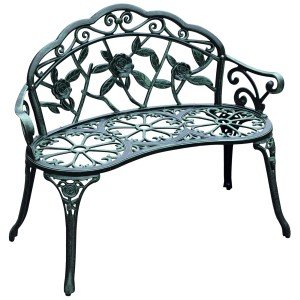 Antique Rose Style Cast Aluminium Garden Bench
