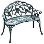 Antique Rose Style Cast Aluminium Garden Bench