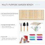 Wooden Garden Bench with Storage Box - 115L