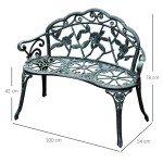 Antique Rose Style Cast Aluminium Garden Bench