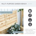 Wooden Garden Bench with Storage Box - 115L