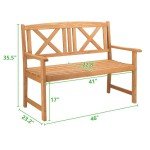 2-Seater Hardwood Garden Bench for Outdoor Spaces