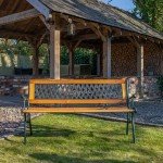 2-Seater Wooden Cast Iron Garden Patio Bench
