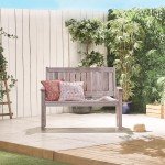 Grey Meranti 2-Seater Garden Bench by VonHaus