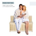 Wooden Garden Bench with Storage Box - 115L