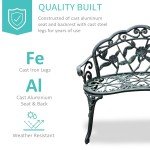 Antique Rose Style Cast Aluminium Garden Bench
