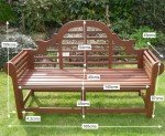 Large Lutyens Garden Bench - FSC Hardwood