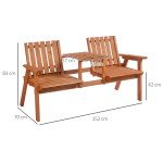 Antique Wooden 2-Seater Garden Bench Loveseat