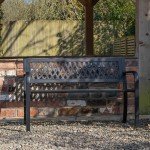 Keswick Modern Metal Garden Patio Bench for Two