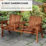 Antique Wooden 2-Seater Garden Bench Loveseat