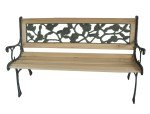 Birchtree 3-Seater Wooden Garden Bench with Cast Iron Legs