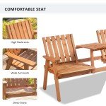 Antique Wooden 2-Seater Garden Bench Loveseat