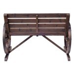 Outsunny Wooden Garden Bench with Wagon Wheel Design