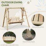 Rustic Wooden 2 Seater Porch Swing Hammock