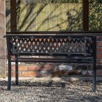 Keswick Modern Metal Garden Patio Bench for Two